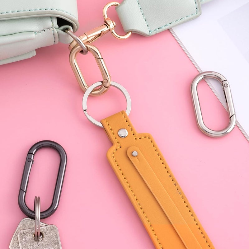 STSTR 3pcs Oval Spring Ring Clips, Metal Keyring Purse Clip, Heavy Duty Opening O Ring Carabiner for Keychains,Backpacks, Keys - Image 4
